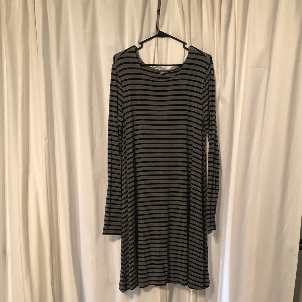 Grey and black striped dress